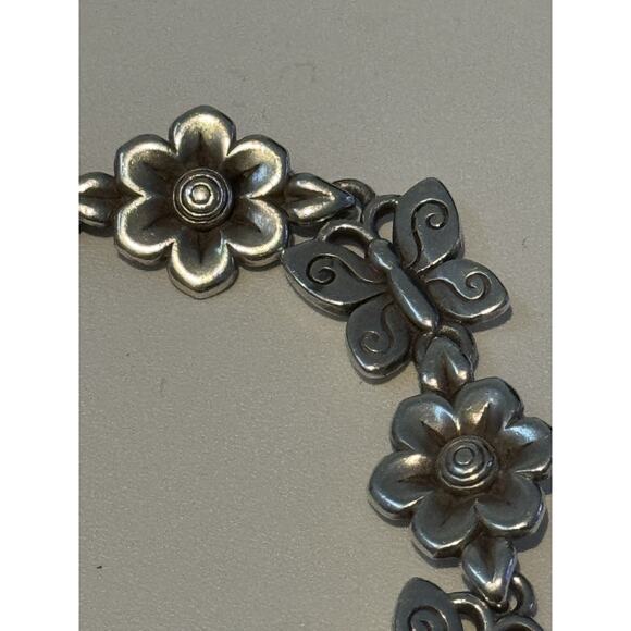 James Avery Retired HTF Silver Butterflies In Bloom Flower Bracelet 7 3/4” - Picture 9 of 14